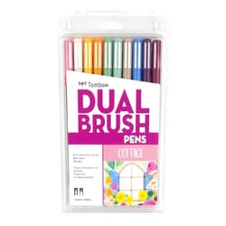 Tombow 56216 Dual Brush Pen Art Markers, Cottage, 10-Pack. Blendable, Brush and Fine Tip Markers