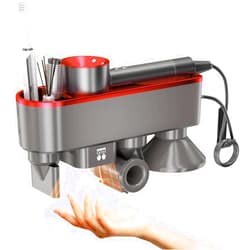 WAVANCKY Hair Dryer Holder Compatible for Dyson Supersonic and Attachments, Magnetic Nozzle Storage, Automalic Hand Drying No Drilling Required, Blow Dryer Stand for Dyson (Red)