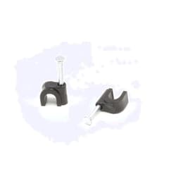 THE CIMPLE CO Single Cat6, Electrical Wire, Coaxial Cable Clip, 1/4 in (6 mm) Nail Clip and Fastener, Black (100 Pieces per Bag)