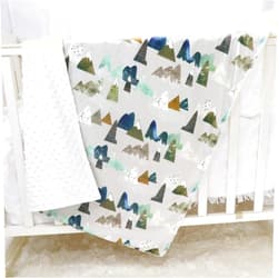 TANOFAR Baby Blankets, Adventure Mountains Minky Toddler Blanket for Boys Girls, Dotted Backing, Double Layer, Crib Receiving Blanket, for Nursery/Stroller/Toddler Bed/Carseat, 30 x 40 Inch