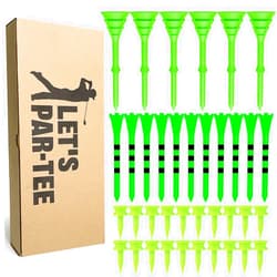 FINGER TEN Golf Tees Blue Unbreakable Plastic 3 1/4 2 3/4 1 1/2 Inch Mixed 60 Pack, Durable Stable Long Short Gift Box Golf Tee Available for Iron Shots Practice