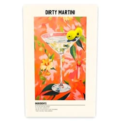 MjZephrion Vintage Cocktail Poster Dirty Martini Cocktail Wall Art Aesthetic Canvas Painting Alcohol Wall Art Bar Drink for Wall Decor Kitchen Vintage Bar Cart Trendy Club Decor 8x12in Unframed