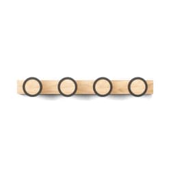 Umbra Hub Rail 4 Hook,Black/Natural