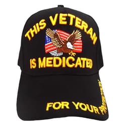 Buy Caps and Hats Black Hat Medicated Veteran for Your Protection Army Marine Air Force Navy Military Vet Cap