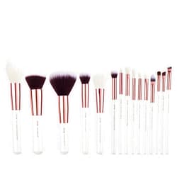 Jessup Brand 15pcs Pearl White/Rose Gold Makeup Brushes Make up Tool Kit Beauty Professional Eyeshadow Power Lipstick Blending Cheeck Cosmetic Brushes Set T220