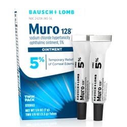 Muro 128 Ointment, Temporary Relief of Corneal Edema, Eye Care, Sodium Chloride Hypertonicity Ophthalmic 5% Ointment , 0.25 Oz (Pack of 2)