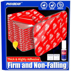 PHIXBEAR Double Sided Sticky Pads, Strong Adhesive Tape Squares Heavy Duty Waterproof Heat Resistant, Extreme Mounting Foam Tape,Car Home Outdoor Use, 12 Pcs 2.36x2.36 Inch