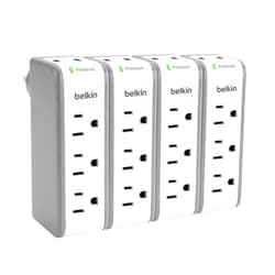 Belkin Wall Mount Surge Protector -3 AC Multi Outlets&2 USB Ports -Flat Rotating Plug Splitter - Wall Outlet Extender for Home,Office,Travel, Computer Desktop & Charging Brick (918 Joules) (Pack of 4)