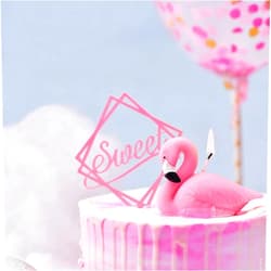 FLYPARTY Girls Birthday Candles,Handmade Adorable Pink Weeding Party Cake Topper Candle, Baby Shower Festival Theme Valentine's Day Favors Decorations(Flamingos)