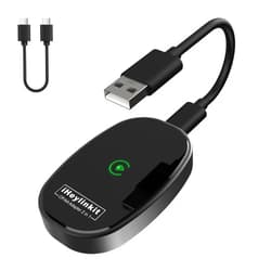 IHeylinkit Upgraded Faster Wireless Carplay Adapter - Seamless Car Play Adapter Compatible with Apple iPhone 10+ Android 11+, Easy Use 2 in 1 Dongle Connection for Android Auto Converting Wired to Wireless