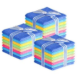 Elaine Karen Multicolored Body Wash Cloths Washcloths Set of 24 Multipurpose Cotton Kitchen Washcloths, Bathroom Wash Cloths for Face and Body, Utility Rags - Soft and Absorbent, Washable Rags - 12 x 12 Inches