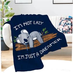 Pindola I Am Not Lazy Throw Blanket Warm Lightweight Soft Cozy Warm Home Decoration 50