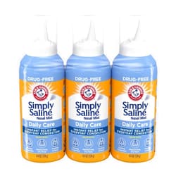 Arm & Hammer Simply Saline Daily Care Nasal Mist 4.4oz, Hypertonic Saline Nasal Spray, Drug-Free, 3-Pack