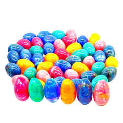 JOYIN 30 Pcs Plastic Iridescent Printed Bright Easter Eggs 3.15