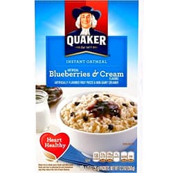 Quaker Instant Oatmeal Breakfast Cereal, Blueberries and Cream, 10.5 Ounce (Pack of 2)