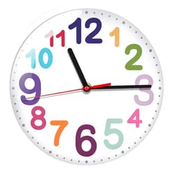 Careland Wall Clock 9 Inch Silent Non Ticking Battery Operated Time Teaching Quartz Home Colorful Read Learn Time Perfect for Teacher's Classrooms and Kid's Bedrooms