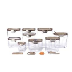 ProKeeper+ Airtight Food Storage Container Set – Clear Plastic Flour and Sugar Canister Set with Magnetic Accessories for Kitchen Organization (Taupe, 13-Piece)