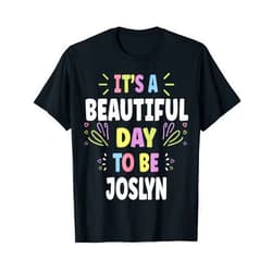 Sarcastic Birthday JOSLYNN Name Gift Text Joke JOSLYNN Personalized Name Beautiful Day JOSLYNN T-Shirt