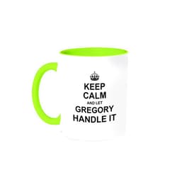 3dRose Coffee Mug, Size - 11oz - Keep Calm and Let Gregory Handle it - funny personal name Name design - funny coffee cup gift