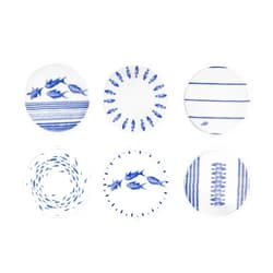 Porland Marine Blue Porcelain Coaster Set (6) 3.94