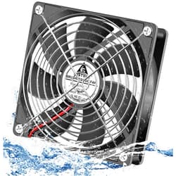 GDSTIME 120mm x 25mm 12V DC IP67 Waterproof Fan High Speed Dual Ball Bearing Brushless Computer PC Case Cooling Fans 2-Pin for RV Fridge Fume Extractor Battery Box Outdoor Cabinet Small Greenhouse