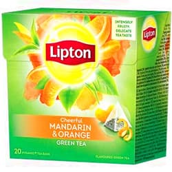 Lipton Green Tea Pyramids, Mandarin Orange 20 ct , Imported