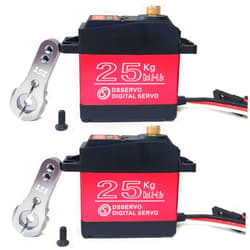 ANNIMOS Pack of 2 Digital Servo 25KG Full Metal Gear High Torque Waterproof for RC Car Crawler Robot