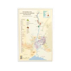 DISPOPRO Map of Rhone Valley Wine Regions, French Wine Art Poster Canvas Poster Wall Art Decor Print Picture Paintings for Living Room Bedroom Art Decoration 16x24inch(40x60cm)