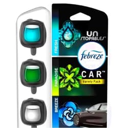 Febreze Car Air Freshener Vent Clips, Car Freshener, Unstopables Scents Variety Pack, .07 oz. Car Vent Clip, 3-Count, Car Air Fresheners