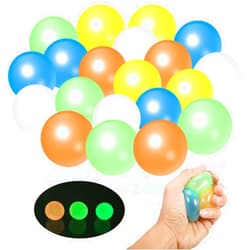 Skylety 20 Pieces Glow in The Dark Stress Balls Ceiling Balls Luminous Ceiling Sticky Wall Balls Relief Fun Decompression Toy for Teens, Adults, Anxiety, ADHD, Autism(Fresh Colors)