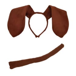 Feacole Animal Dog Long Ears Headband and Tail - Puppy Pooch Costume Accessory -Ears and Tail Set - Headband Ears