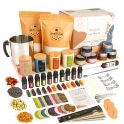 SAEUYVB Candle Making Kit - DIY Starter Soy Candle Making Supplies/Kit - Soy Wax, 10 Jars & Tins, 10 Pleasant Scents, Color Dyes & More，Perfect Candle Making Kit for Adults