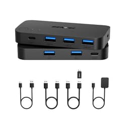 BENFEI USB 3.0 Switch, USB Switcher 2 Computers Share 3*USB 3.0 and 1*USB C with Remote Control for PC Mouse Keyboard Printer Scanner, USB KVM Switch Selector Compatible with Windows, Mac, Linux