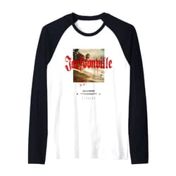 Vintage Surfing Beach Apparel & Gifts Jacksonville Florida FL Vintage Tattoo Beach Surf Raglan Baseball Tee