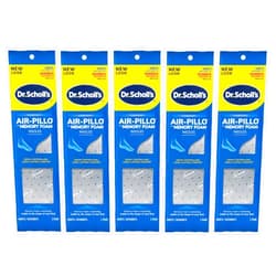 Dr. Scholl's Double Air-Pillo Insoles Men's or Women's -1 Pair, Pack of 5