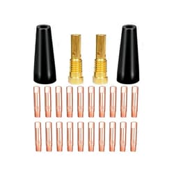 TimelyDu 24PCS Flux Core Gasless Nozzles Welding Gun Accessory Kit,MIG Welding Accessories,Compatible with Lincoln FC90 Forney Titanium. (0.030