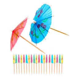 OGGI Cocktail Umbrellas for Drinks 20 pcs - Drink Umbrellas Cocktail Picks, Paper Drink Umbrellas, Mini Drink Umbrellas Toothpicks for Cocktails, 4.25