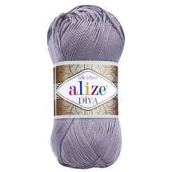 Alize Diva Silky Effect 100% Microfiber Acrylic Yarn 1 Ball skeins 100gr 383yds Color (348 - Smoky)