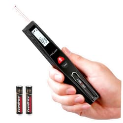 PREXISO Pocket Laser Measurement Tool, 135Ft Laser Distance Meter Backlit Display Laser Measure with Pen Clip Ft/Ft+in/in/M Unit - Pythagorean, Distance, Area, Volume Modes for Home, Industries