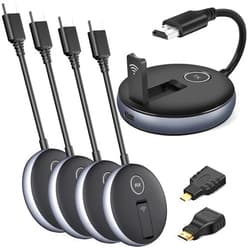 YAOMAISI Wireless HDMI- One Transmitter and Four Receivers- G9R Extender Kit, Wirelessly Simultaneous Expansion, 50M/165FT 5.8G/2.4G @60Hz, Plug and Play- Stream Video from Laptop to Multi-TVs/Monitors