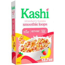 Kashi Breakfast Cereal, Whole Grain, Vegan, Strawberry Banana Smoothie Loops, 12.7oz Box (1 Box)