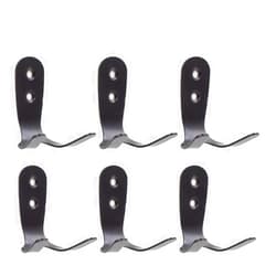 EForwish Stainless Steel Coat Hooks Wall Mounted Backpack Hooks Hat Hooks Single Hooks Bath Towel Hook Heavy Duty Hangers (6 Pack Black)