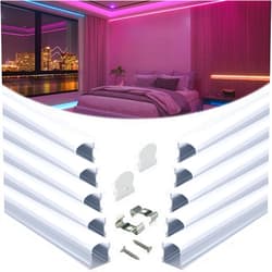 Muzata 10Pack 3.3FT/1M Excellent Spotless LED Channel with Thicker Milky White Cover No Hot Spots Sliver Deeper LED Strip Diffuser Channel U108 WW 1M