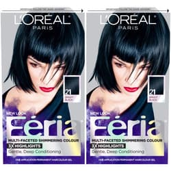 L’Oréal Paris L'Oreal Paris Feria Multi-Faceted Shimmering Permanent Hair Color, 21 Starry Night, Hair Dye Kit, Pack of 2
