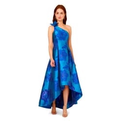 Adrianna Papell Women's Floral Jacquard High Low Dress