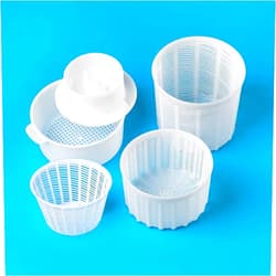 KIBS group Lot 4 Brie Goat Ricotta Cheese Mold Basket 1KG Camembert Cheese Mold Drainer - Cheese Making Set Kit Molds Sheep Cheese Maker Hard Cheese Making Kit hacer queso