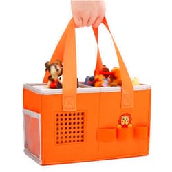 MEILADY-X Case for Toniebox Starter Set - Bag for Tonies Figurines | Portable Carrying Case for Educational Musical Box | Travel Storage Bag with Handle for Toniebox Accessories (Orange)