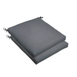 Sorra Home Sunbrella Bristol Square Chair Cushion (Set of 2) - Fade & Water Resistant, Outdoor & Indoor Patio Seat Cushion with Plush Foam - Canvas Charcoal (20