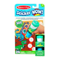 Melissa & Doug Sticker Wow!™ 24-Page Activity Pad and Sticker Stamper, 300 Stickers, Arts and Crafts Fidget Toy Collectible Character – Dinosaur Creative Play Travel Toy for Girls and Boys 3+,