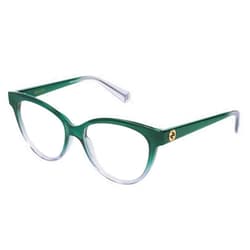 Gucci Gucci Logo GG 0373O 004 Green Plastic Cat Eye Eyeglasses 52mm